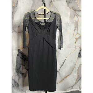 Chiara Boni La Petite Robe Black Stretch Dress Sheer Size 6(42)